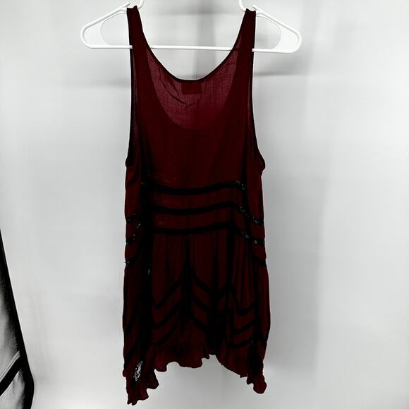 Intimately Free People Voile and Lace Trapeze Slip Dress Crimson Black Small - Picture 6 of 6